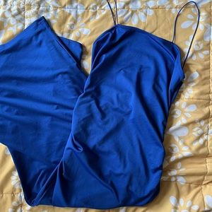 Blue twist back dress